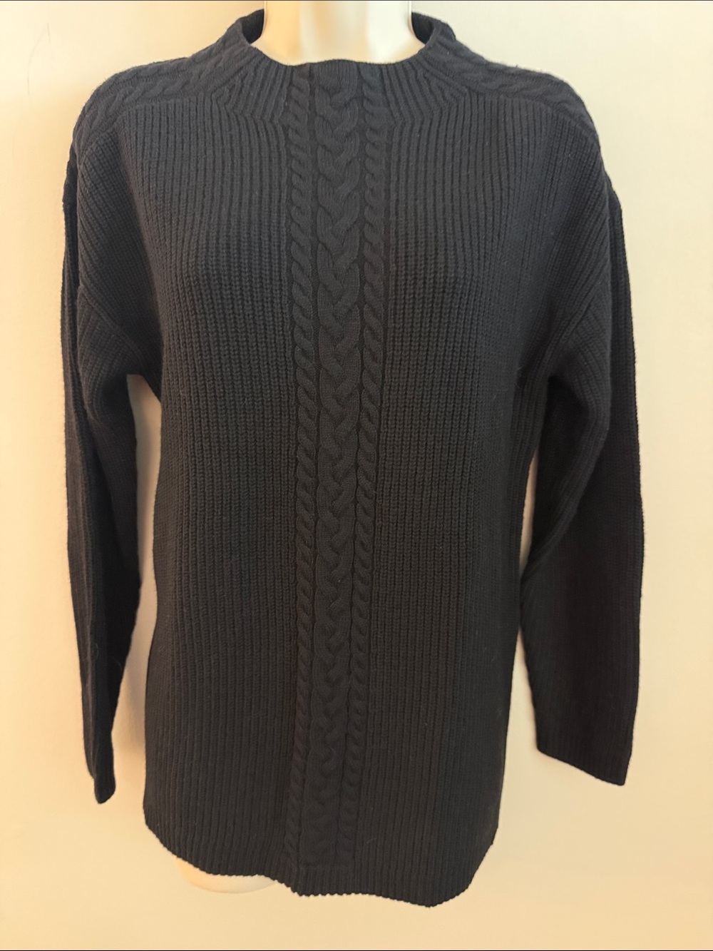 Talbots Black Ribbed Turtleneck Sweater